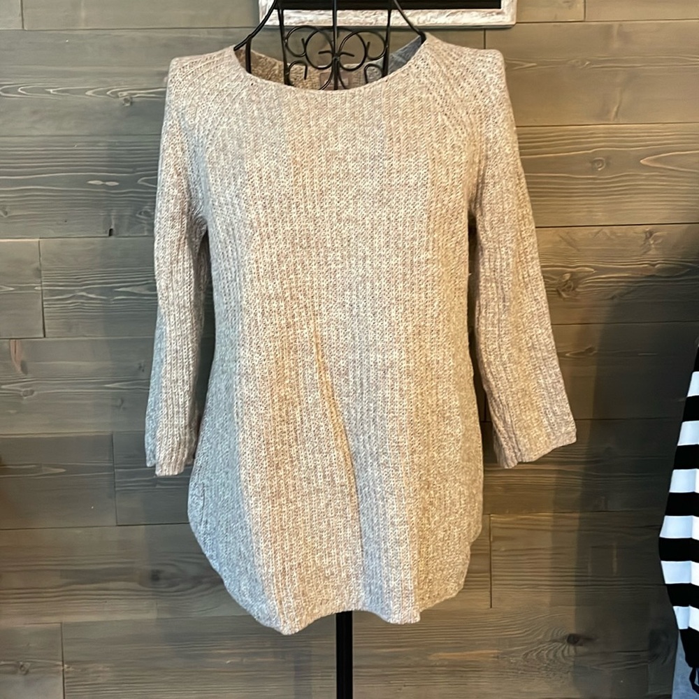 Chico's Cream Crew Neck Sweater